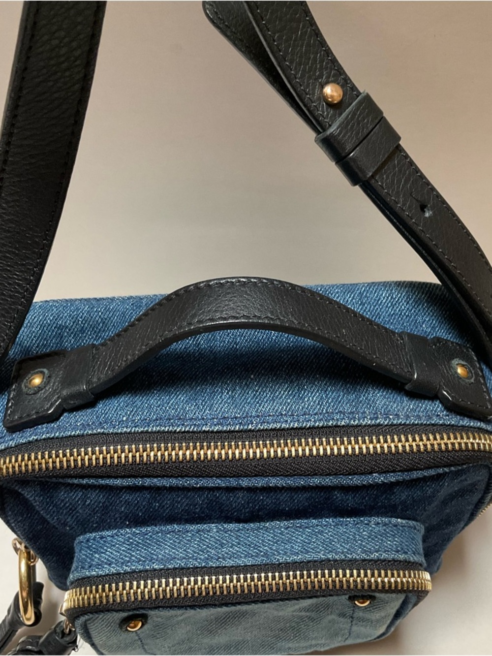 See by Chloé Patti Camera Bag Denim Blue & Black Crossbody Blue Jeans top handle - Picture 3 of 16